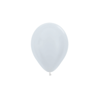 12cm Satin White (405) Sempertex Latex Balloons #206201 - Pack of 100