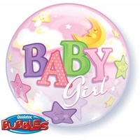 56cm Single Bubble Baby Girl Moon & Stars #23598 - Each