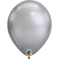 28cm Round Chrome Silver Qualatex Plain Latex #58270 - Pack of 100