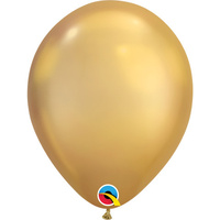 28cm Round Chrome Gold Qualatex Plain Latex #58271 - Pack of 100