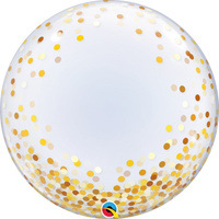 60cm Deco Bubble Gold Confetti Dots #89727 - Each (Pkgd.)