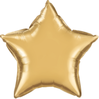 50cm Star Chrome Gold Plain Foil Balloon - Each (Packaged)