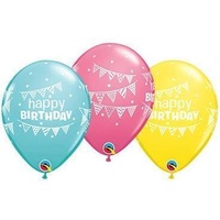 28cm Round Special Assorted Birthday Pennants & Dots #49688